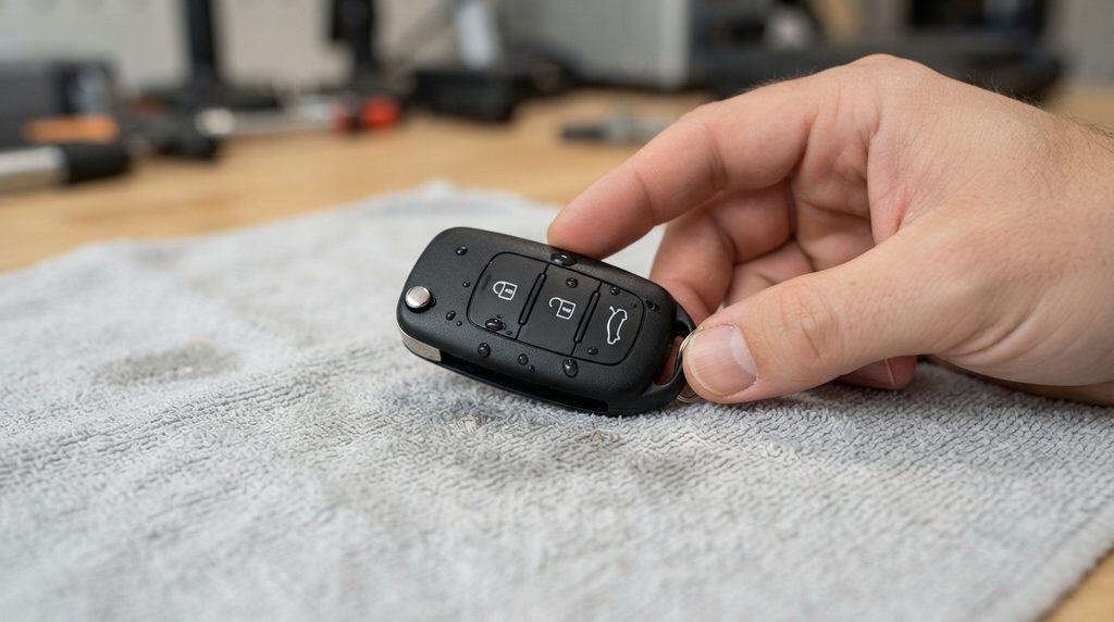 Motor Hills | How to Fix a Broken Car Key Fob Car key fob being checked after accidental water exposure