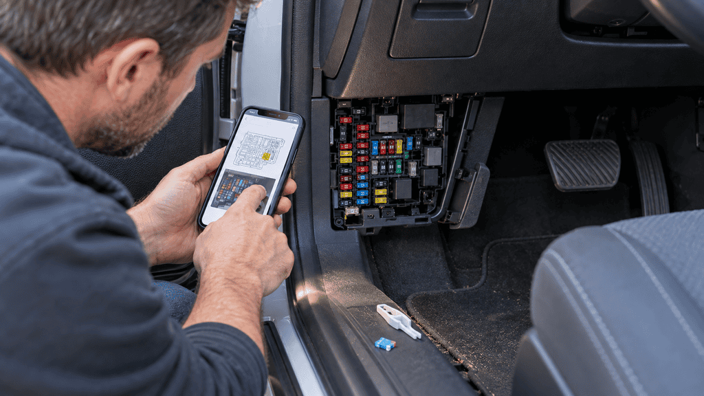 Checking the correct power-seat fuse using vehicle-specific information