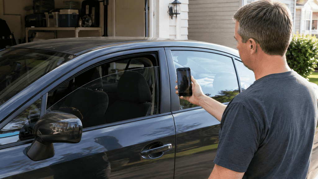 Car owner recording a power-window problem before taking the door apart