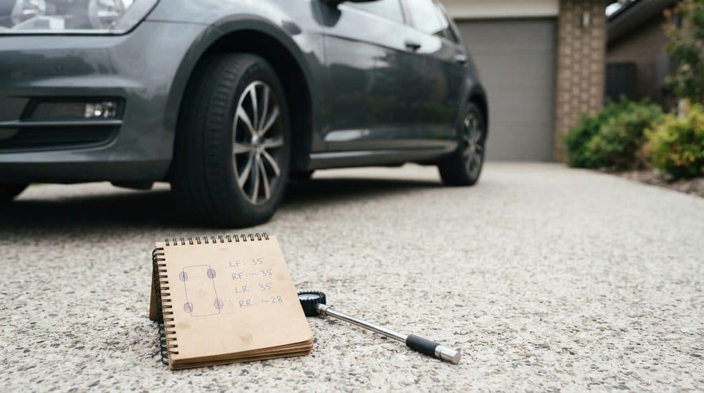 Comparing tire pressure readings from all four tires