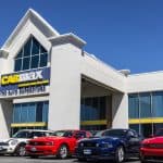 View of the CarMax car dealership from the outside