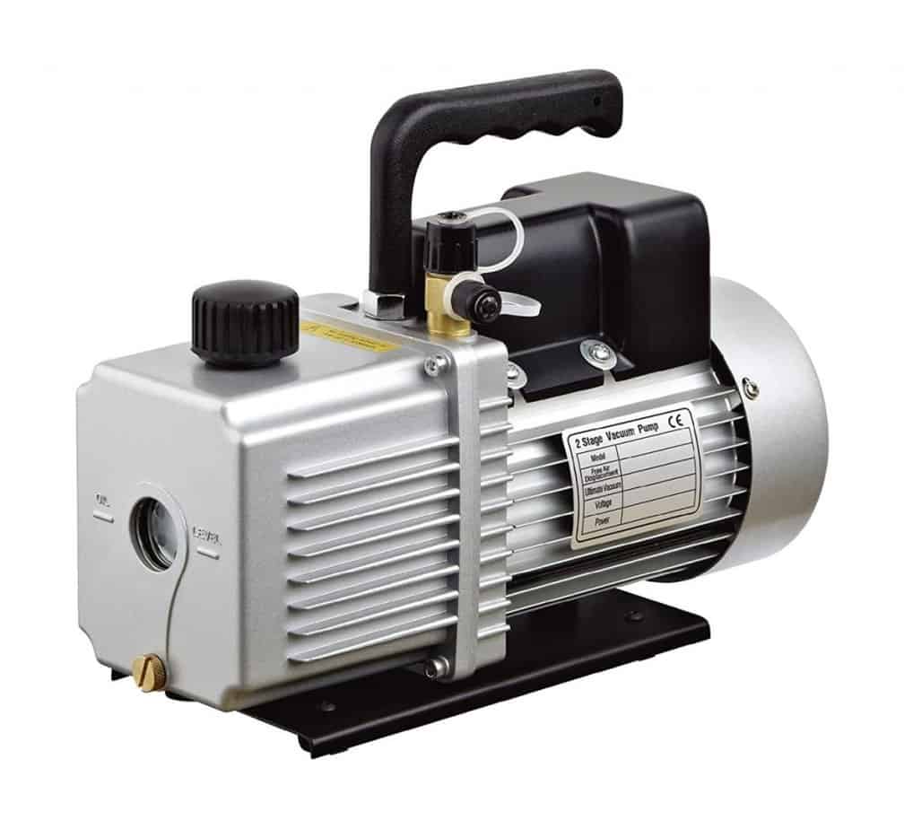 Motor Hills | How to Empty a Car AC System (DIY Guide) HFS R Vacuum Pump Double Stage 12CFM - 340 L min - 110V-60HZ - Inlet Port - .25in. and 3-8in. SAE - Ultimate Vacuum - 2Pa or 15 microns - Power 1HP