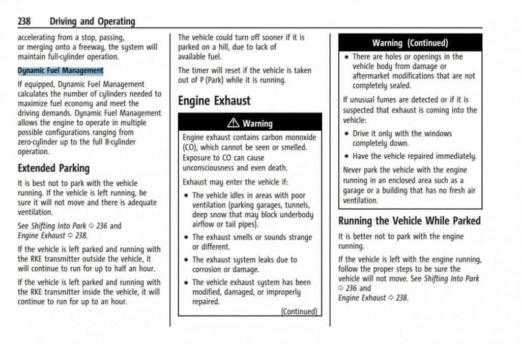 Motor Hills | How To Tell If a Vehicle Has Active Fuel Management GMC Sierra 1500 2021 Owners Manual talking about the DFM Dynamic Fuel Management