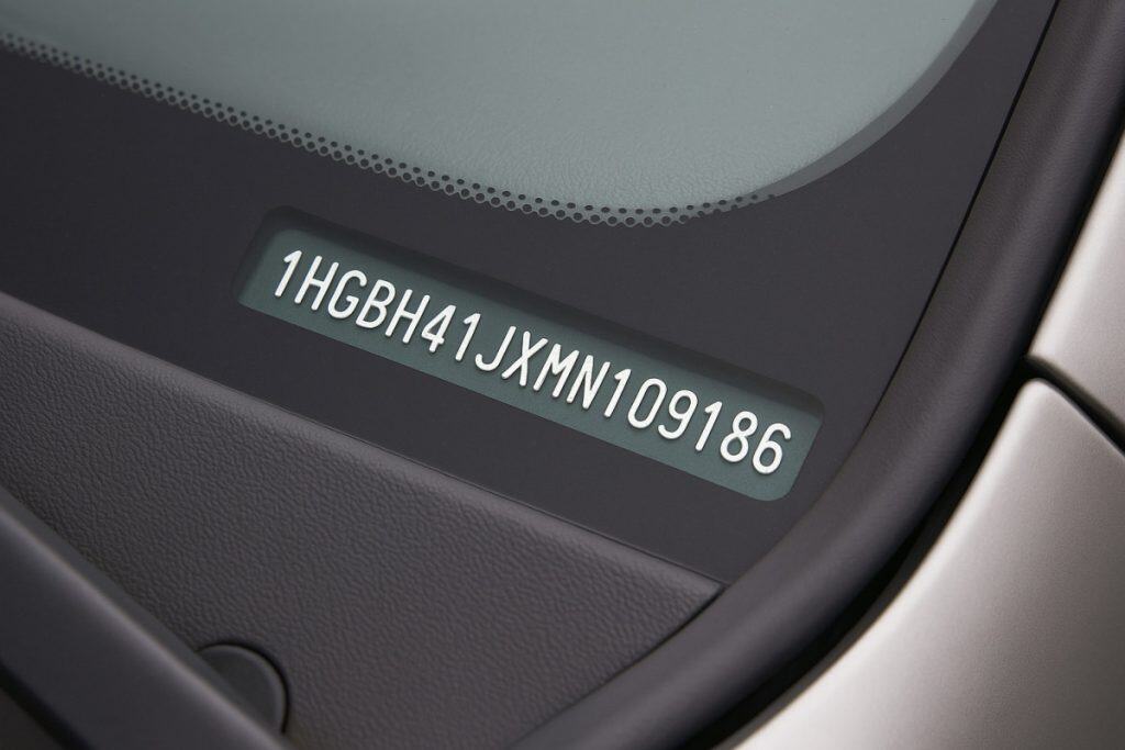 VIN sample - car recall