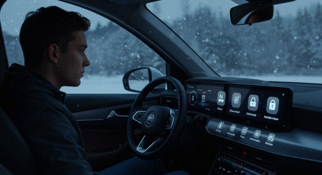 Motor Hills | Software-Defined Vehicles: How Software Is Taking the Wheel in 2025 Driver infront of an advanced car dashboard