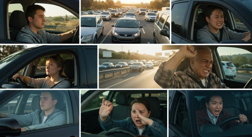 different faces of road rage