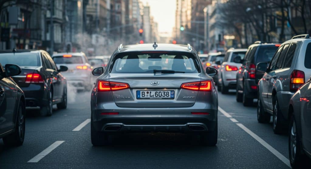 cars with start-stop engines being stuck in traffic