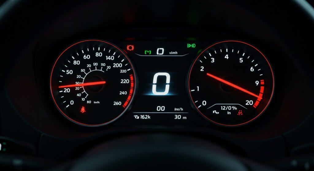 start-stop engines futuristic tachometer