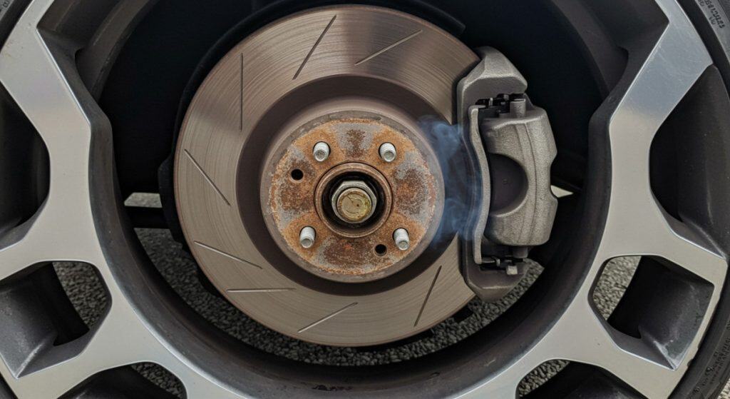 brake pads causing smell of burnt rubber