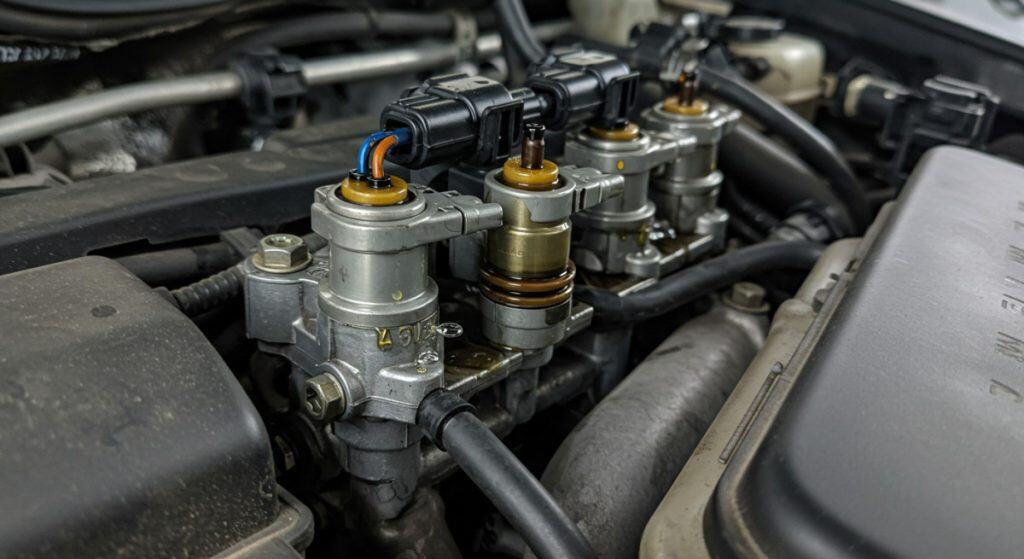 fuel injectors causing smell of burnt rubber