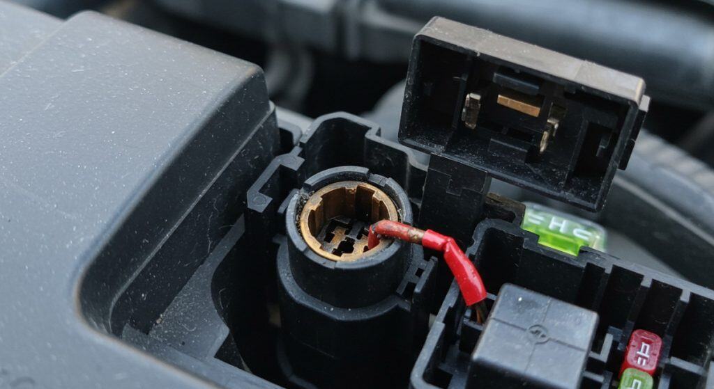 burnt wirings causing smell of burnt rubber