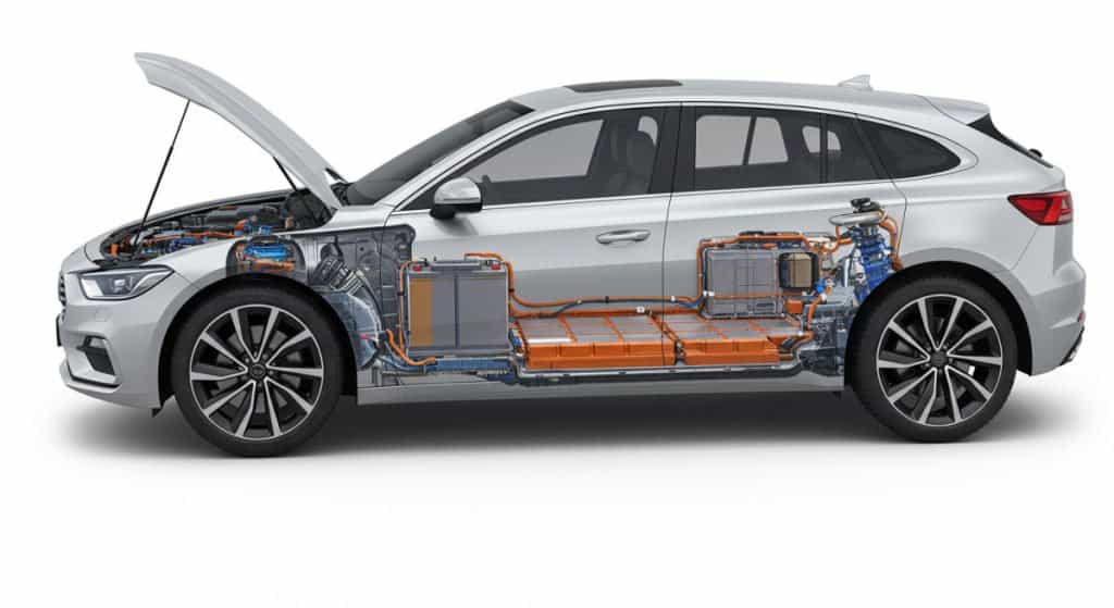Motor Hills | What Happens to Old EV Batteries? A transparent EV that shows EV batteries