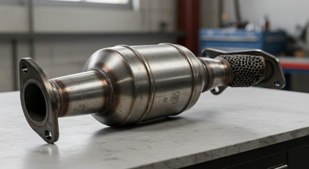 Motor Hills | Catalytic Converter Theft: Why It’s So Common and How to Prevent It catalytic converter on a workbench
