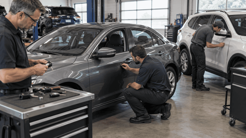 Motor Hills | How to Fix a Car Door That Won't Open from the Inside Different automotive specialists handling mechanical, body, and lock-related door problems