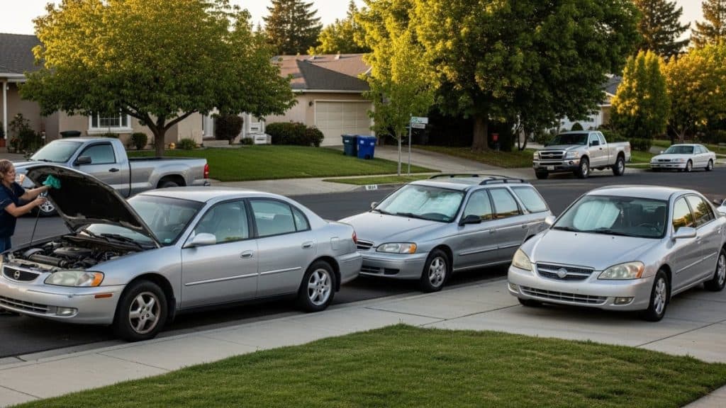 well parked and maintained old cars