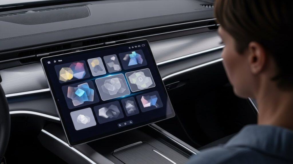 menu depth and metal effort for touchscreen