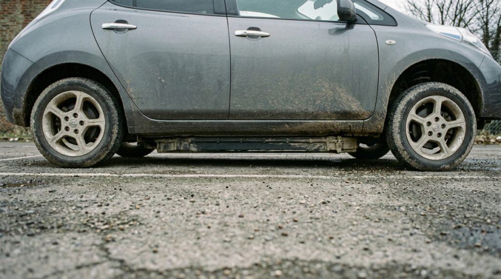 Motor Hills | How to Read an EV Battery Health Report Used electric car parked in a lot, highlighting the battery as the hidden factor in a used EV deal
