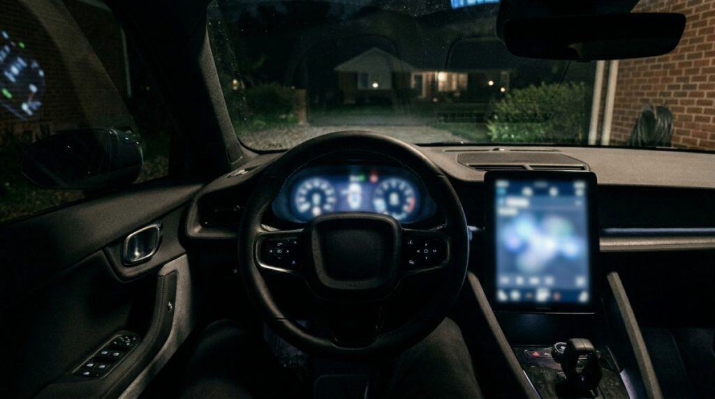 Motor Hills | V2L Power: How to Use Your EV as Backup Power During Spring Storms Electric vehicle parked during an outage with a battery reserve mindset for backup power