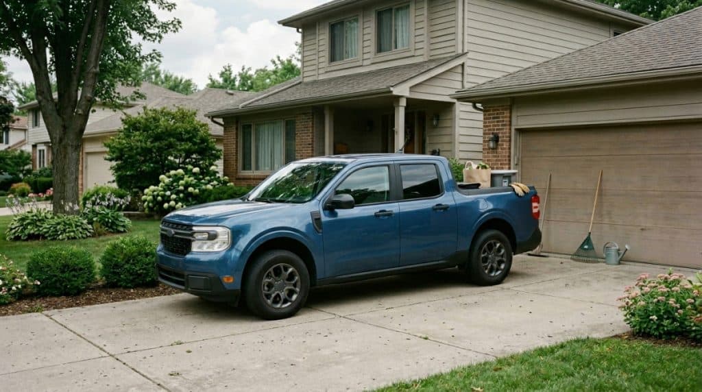 Motor Hills | Are Hybrid Trucks Worth It in 2026? Maverick vs Tacoma vs F-150 A practical pickup truck scene showing the real-world decision behind paying more for a hybrid truck.