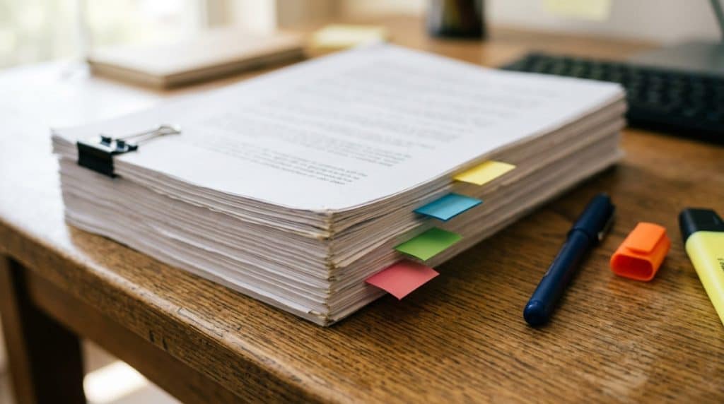 Motor Hills | What Is GAP Insurance, and When Is It Actually Worth It? GAP Insurance - Contract pages with sticky tabs to represent reading exclusions and payout limits before buying