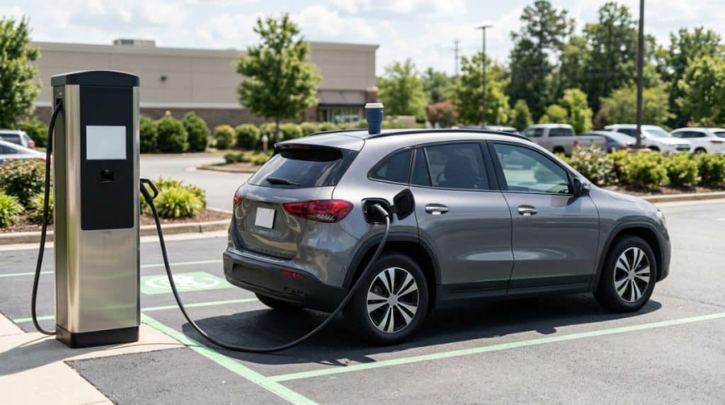 Motor Hills | Can You Own an EV Without Home Charging? A 2026 Reality Check EV topping up at a fast charger for a short stop in daylight