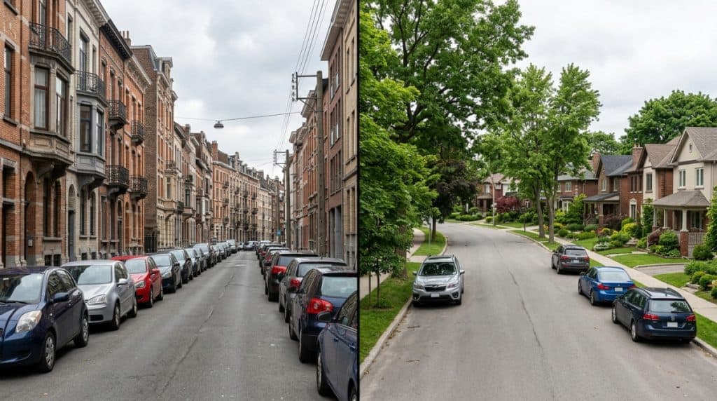 Motor Hills | Why Is My Car Insurance So High Even With Clean Record in 2026? Two neighborhoods shown to illustrate how location affects insurance pricing