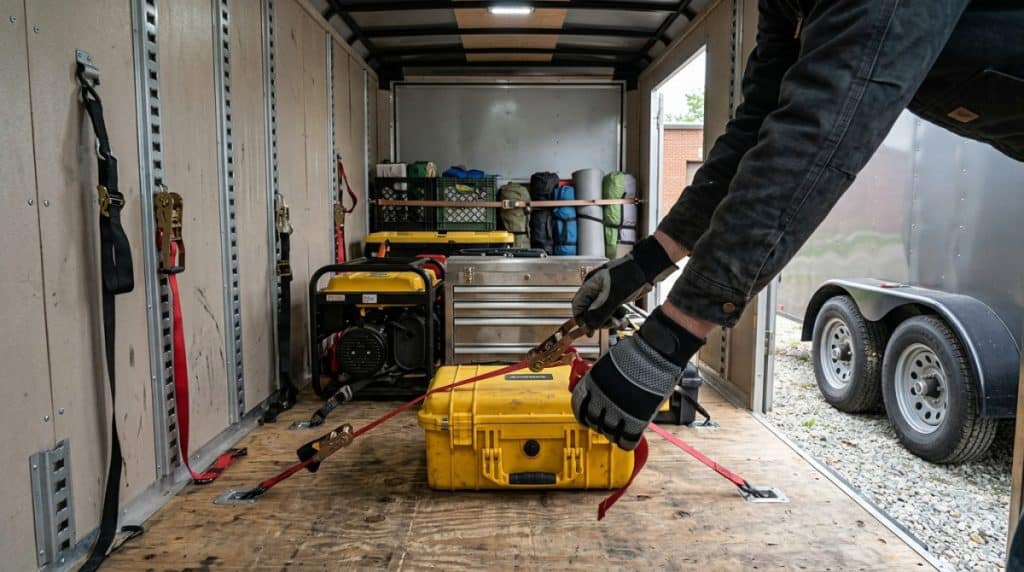Motor Hills | Tongue Weight Explained: What It Is, Why It Matters, and How to Get It Right Heavy trailer cargo secured low and forward to improve tongue weight balance