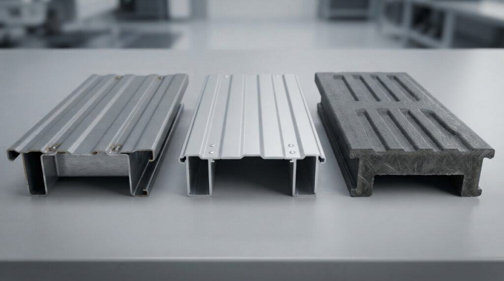 Steel, aluminum, and composite pickup truck bed materials compared